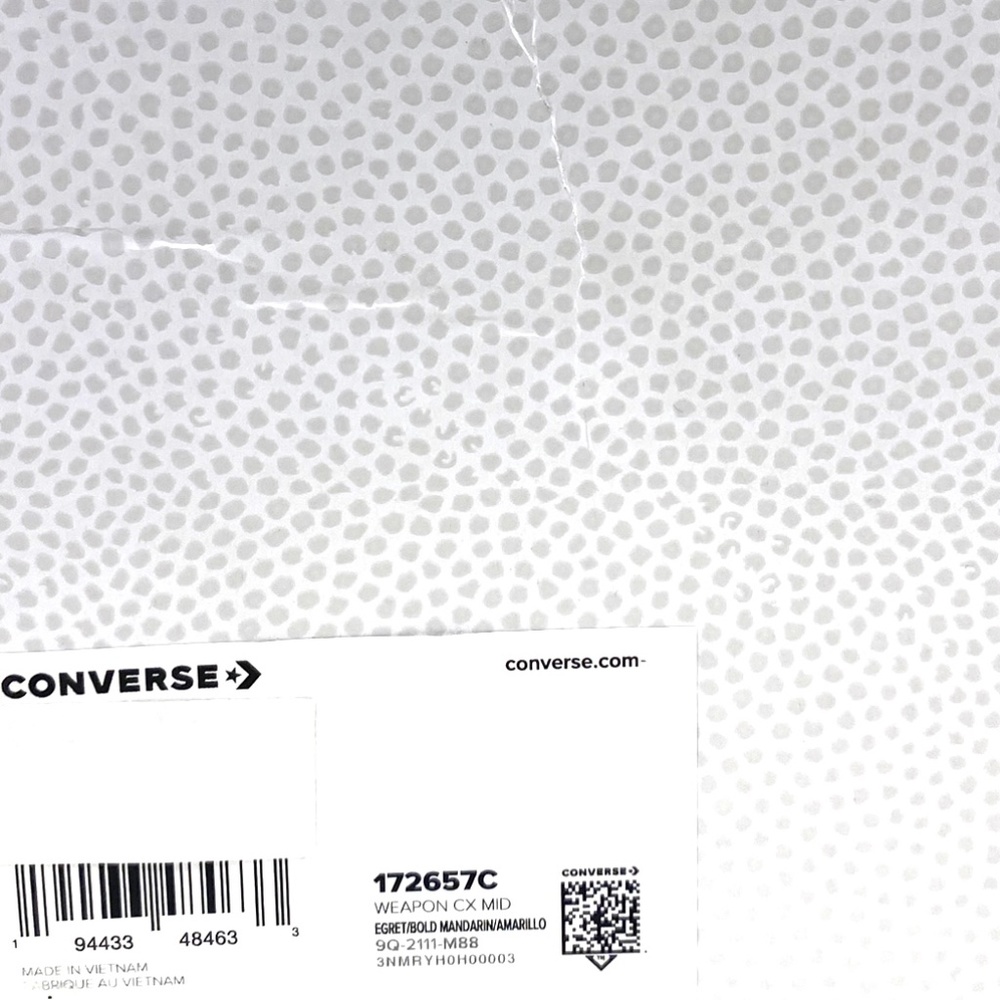 Converse Weapon CX High Top Orange Egret Leather Men’s Size Sneakers 172657C - Picture 7 of 7